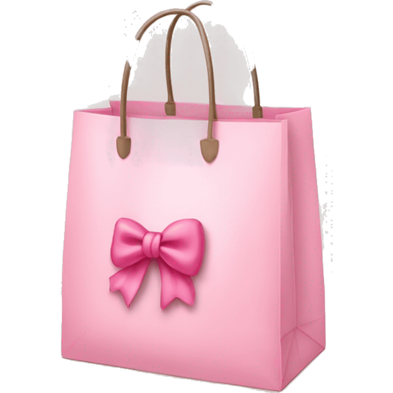 light pink shopping bag with bow emoji