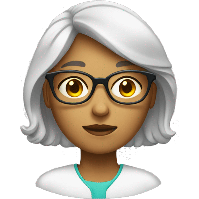 shrink female with spectacles emoji