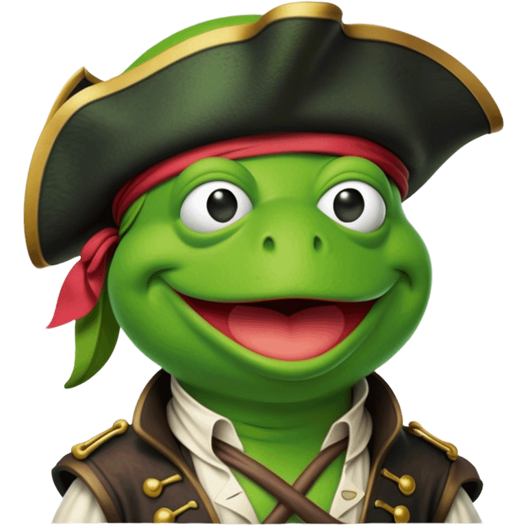 Kermit the frog as a pirate emoji