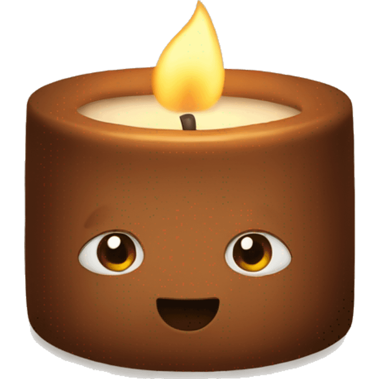 Brown cozy candle  emoji