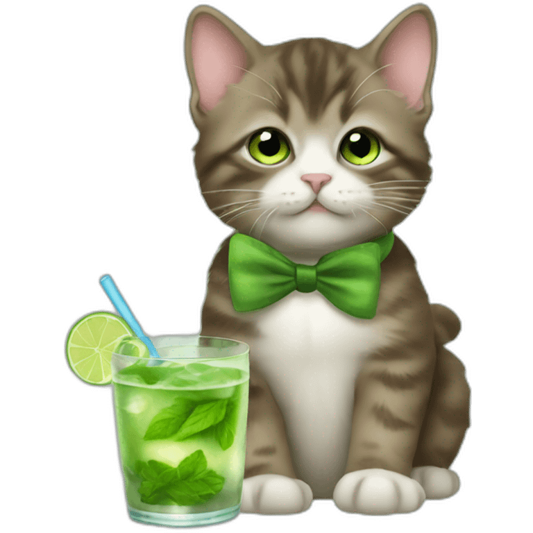 baby sherlock holmes cat drinking mojito emoji