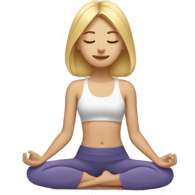 Blonde lady doing yoga with closed eyes emoji