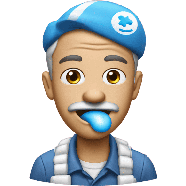 Un schtroumpfs qui fait des bulles de chewing-gum  emoji