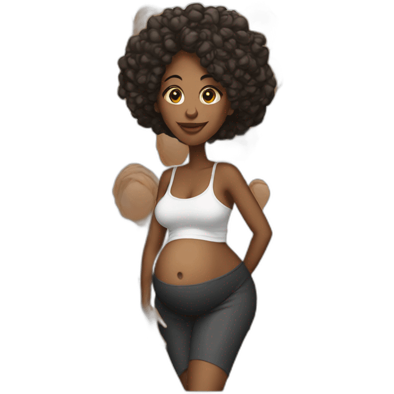 Beautiful pregnant Black women emoji