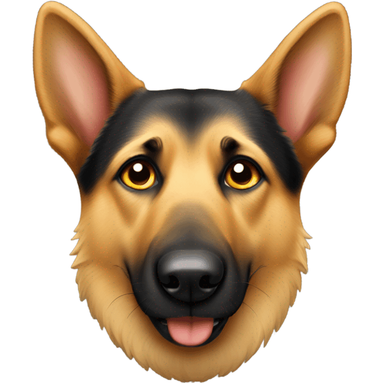 German shepherd with head in hole  emoji