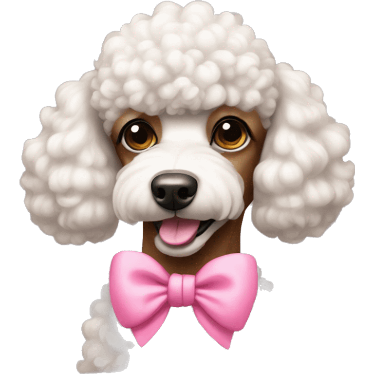 Poodle with pink bow on their head emoji