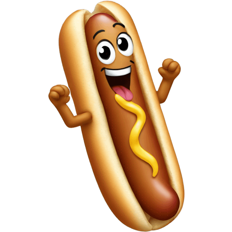 Dancing hot dog emoji