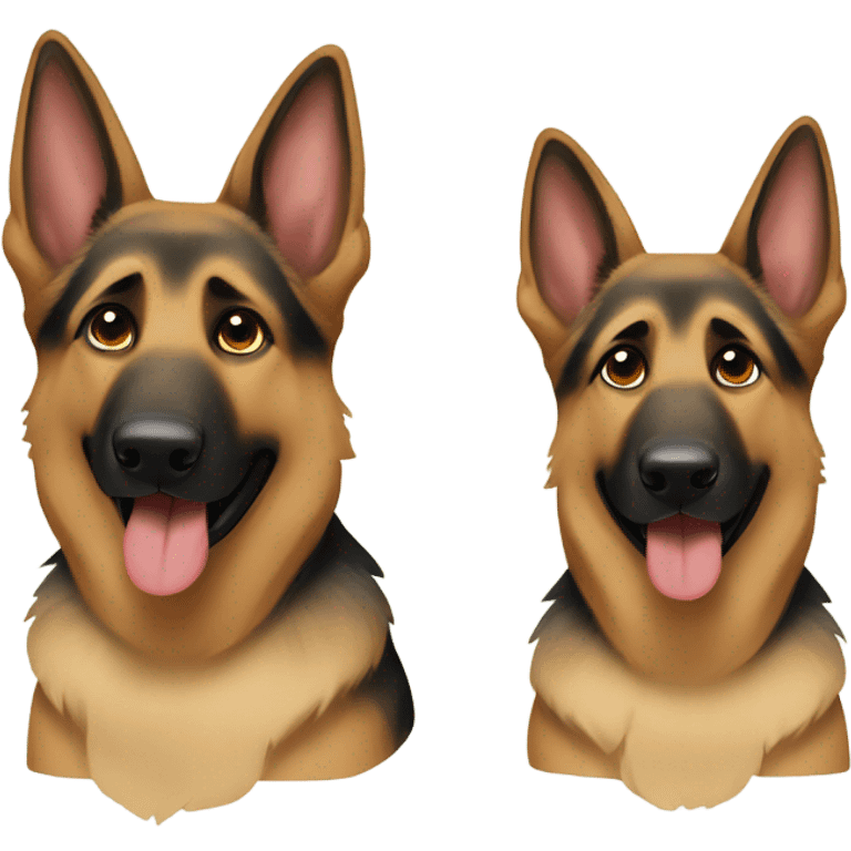 3 German shepherd dogs emoji