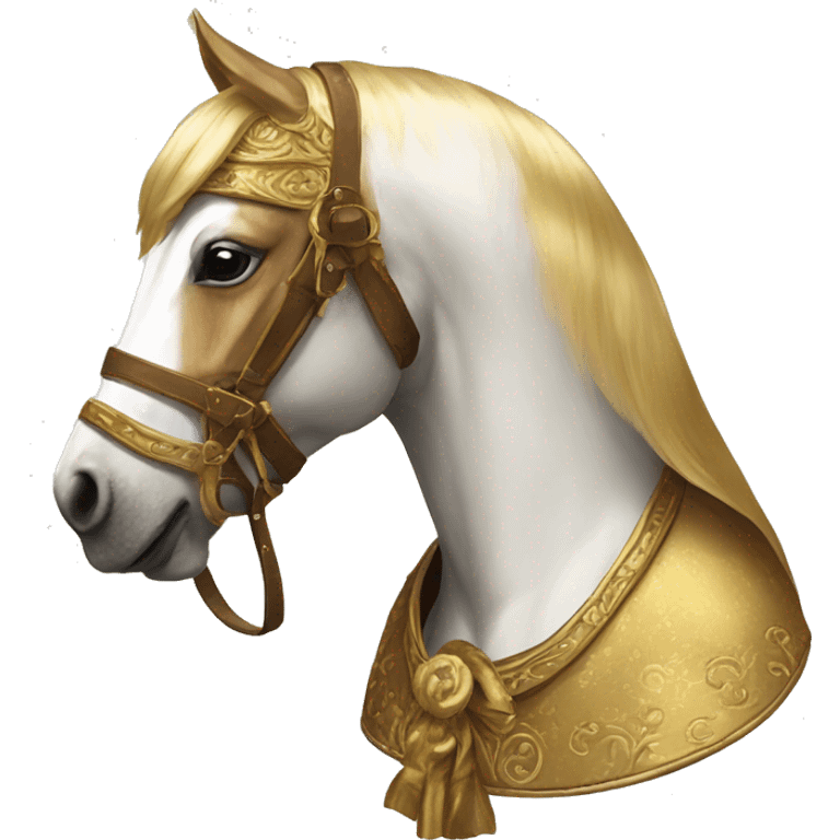 Gilded saddle vintage piebald horse face gilded robes emoji