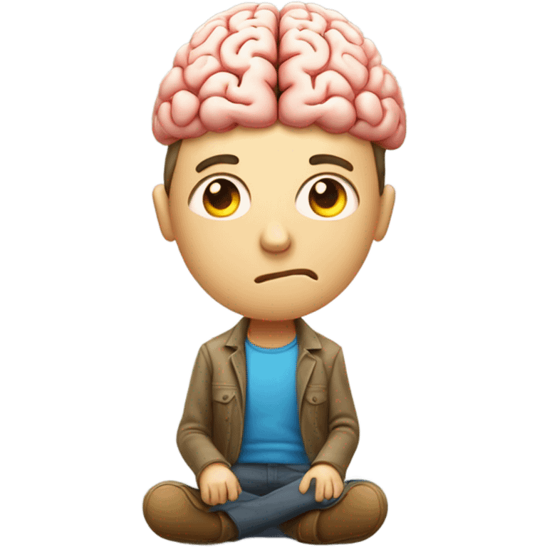 person with a giant brain emoji