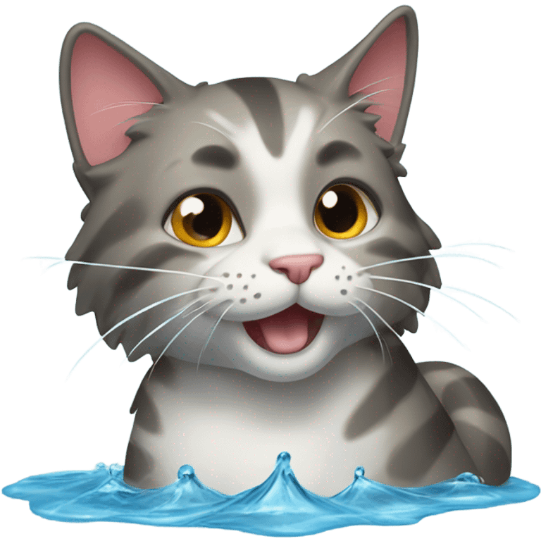 swimming cat  emoji