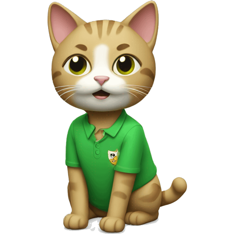 cat with green shirt 3d emoji