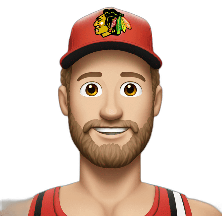 Jonathan Toews as beach bum with beard emoji