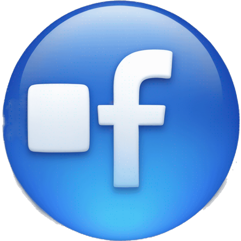 a facebook logo with blue aura around it and small like, share, love emoji behind it. emoji