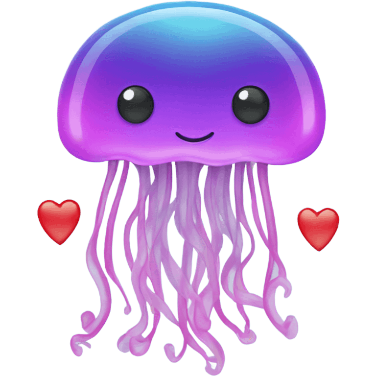 jellyfish with hearts emoji