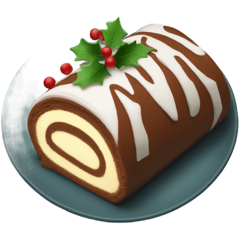 Une bûche de Noël au tiramisu emoji