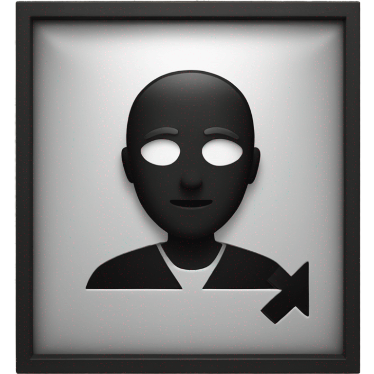 black exit sign with a man emoji