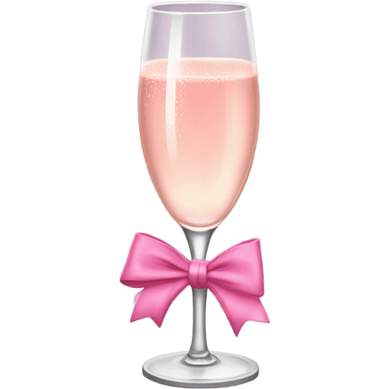 pink champagne flute with a bow emoji