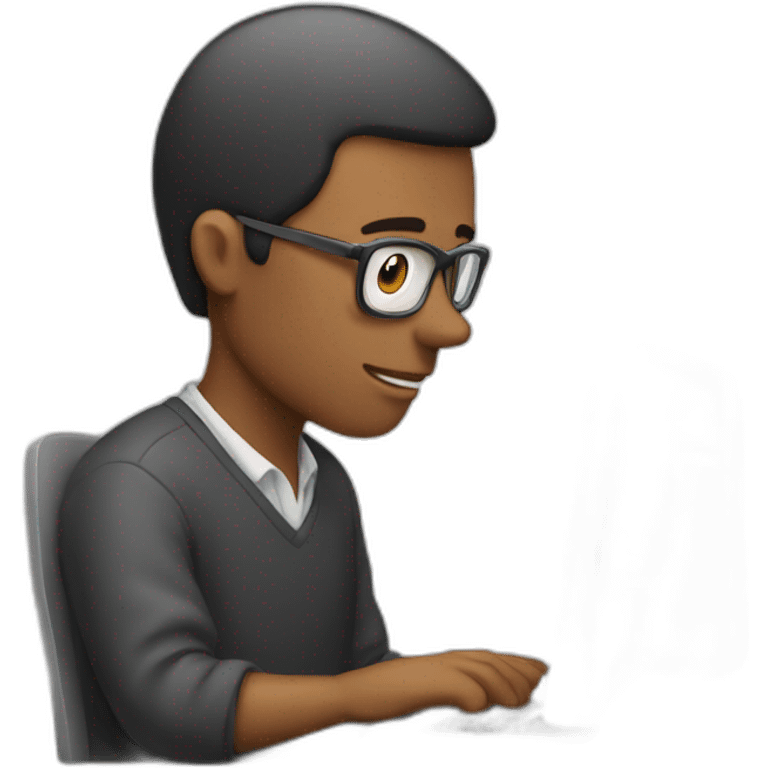 a man typing on a computer emoji