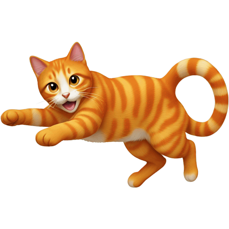 Orange cat jumping emoji