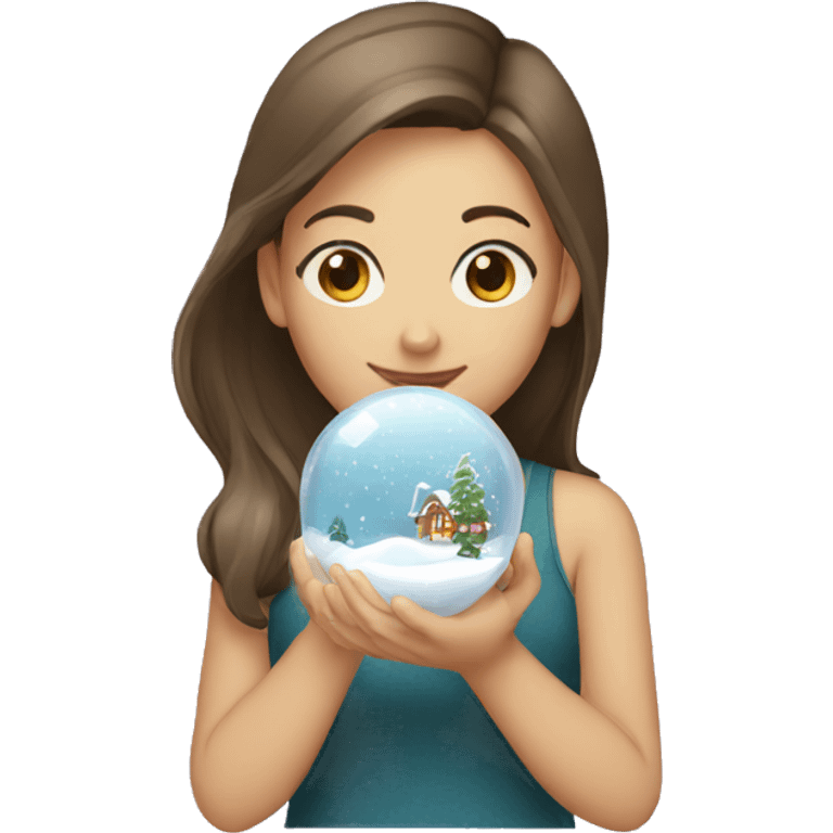 A girl with a snow globe emoji