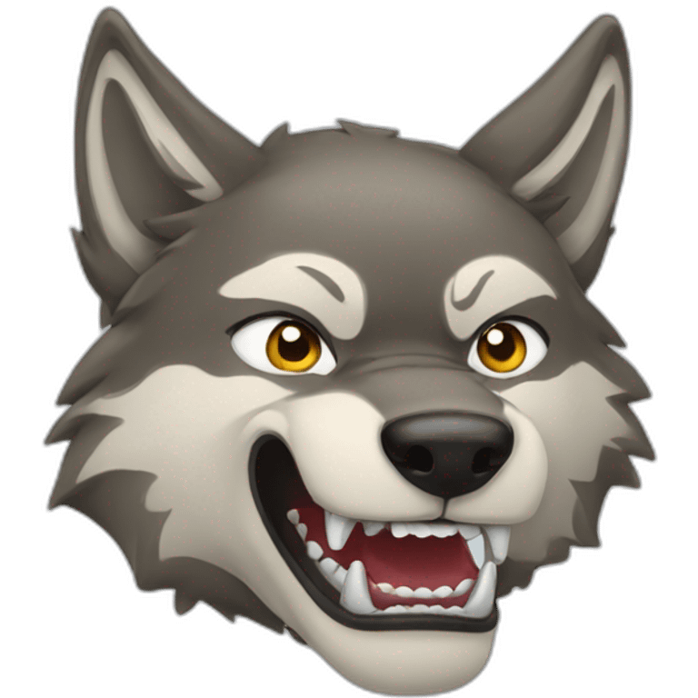 female wolf growling emoji