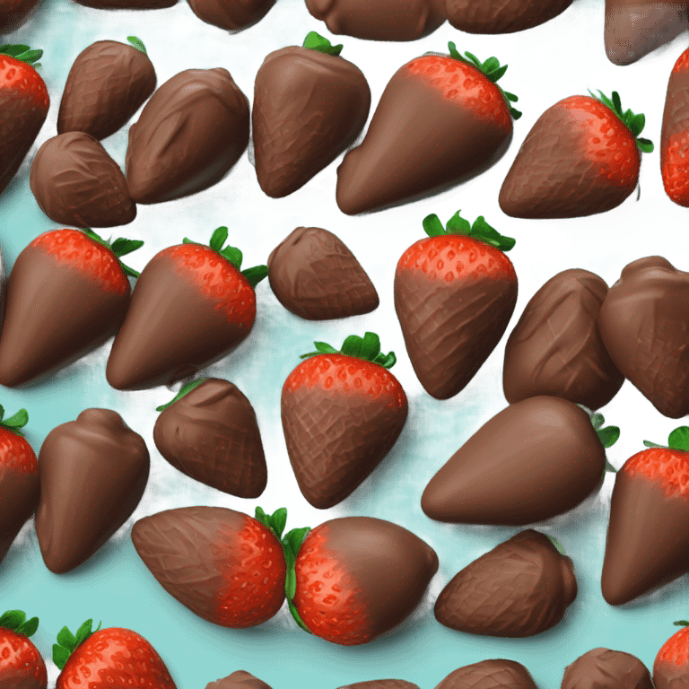 Chocolate covered strawberry emoji