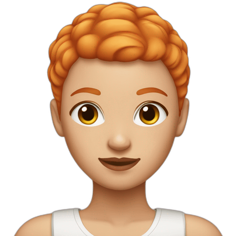 ginger buzzcut hair freekles girl emoji