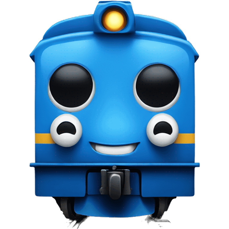 Blue train with eyes  emoji