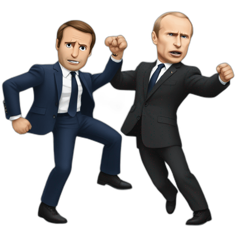 Macron putin fighting emoji