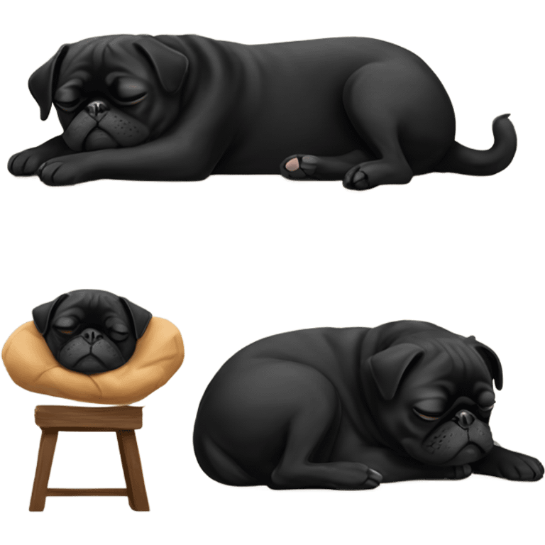 black pug sleeping emoji