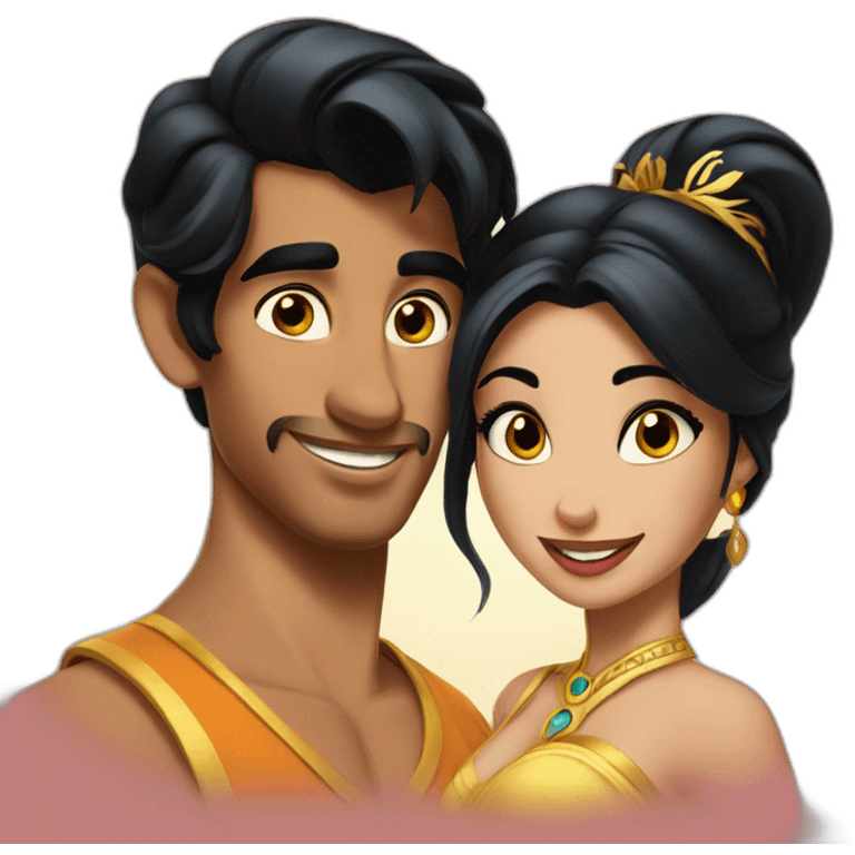 Aladdin and Jasmine emoji