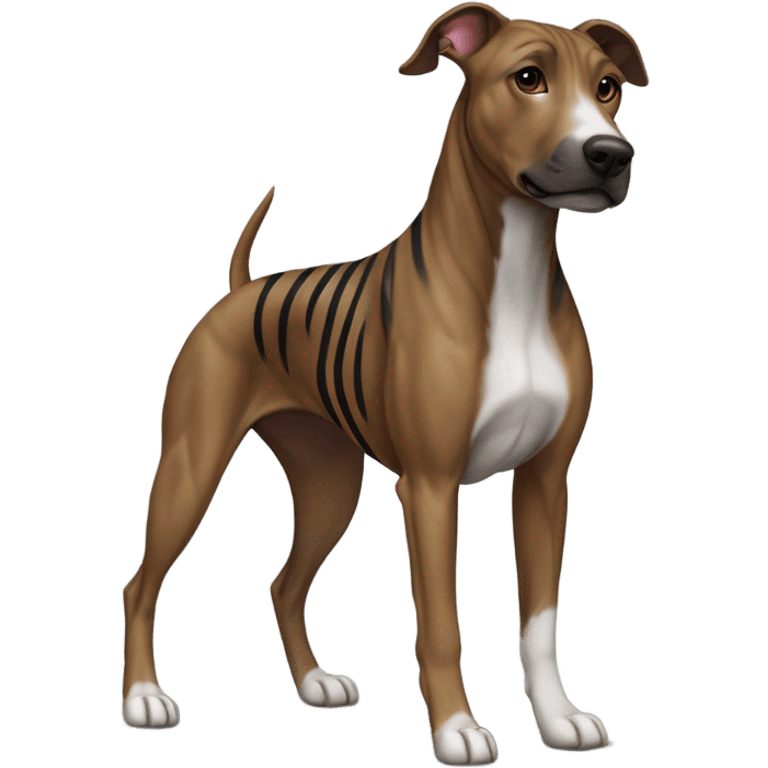 Pitbull greyhound mix brindle  emoji