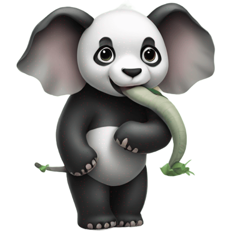 A panda with an elephant's trunk emoji