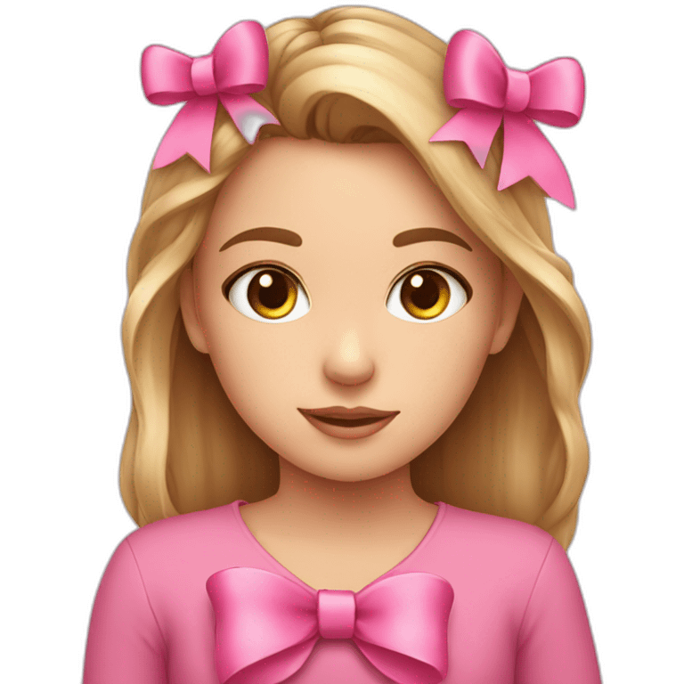 pink bow on a cute girl emoji