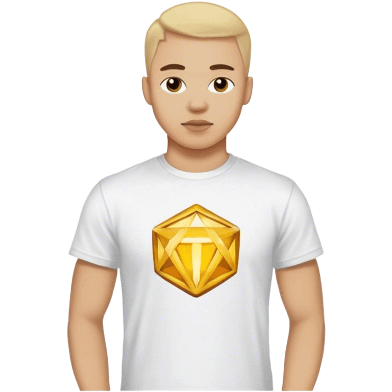 A man with the wealthyhood logo (https://wealthyhood.com) on his t-shirt emoji