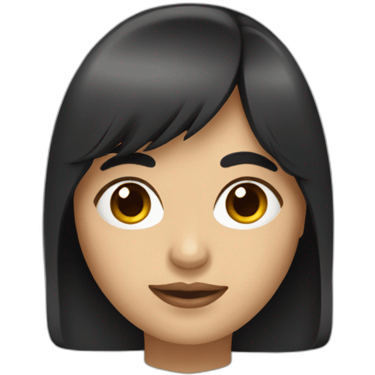 Chilean woman with dark long hair and bangs emoji