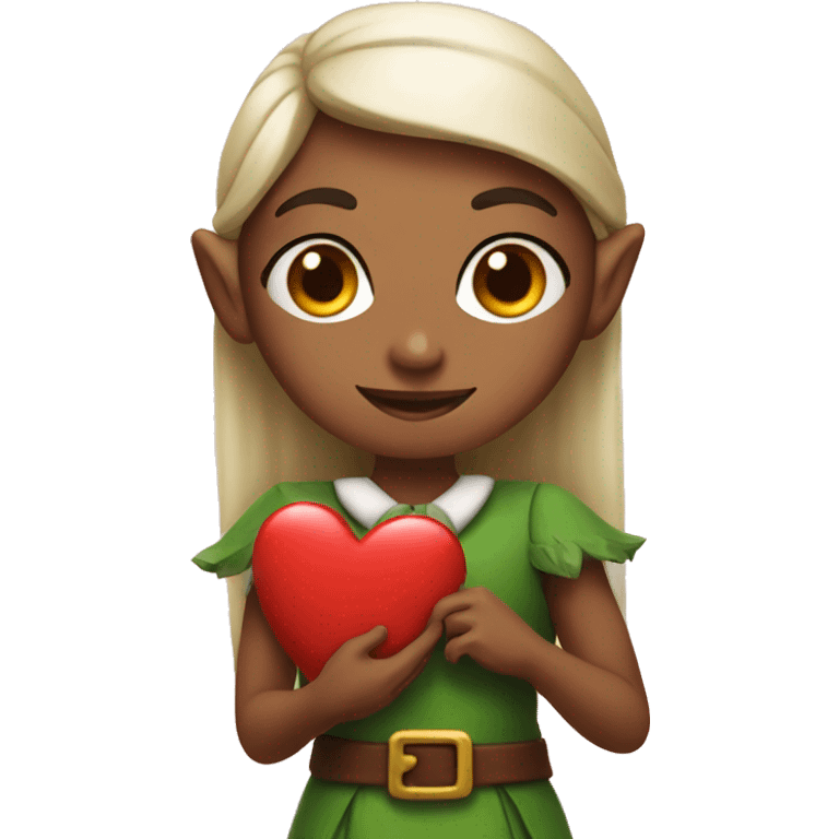 big heart and girl elf emoji