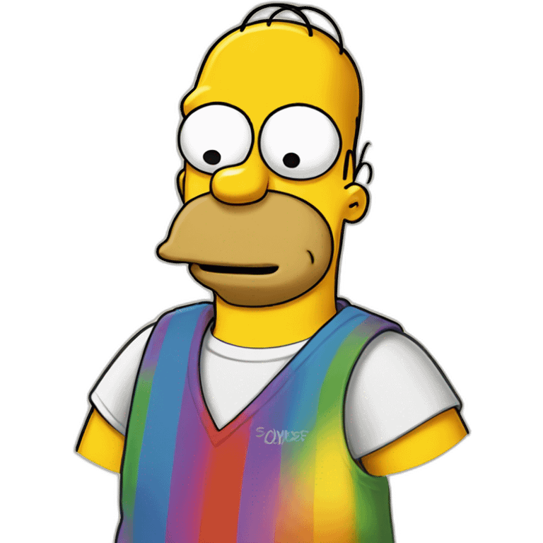 Homer Simpson wearing LGBT tshirt emoji