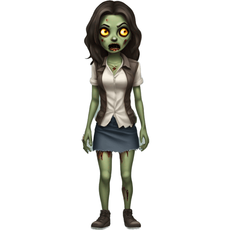 Brunette babe zombie  emoji