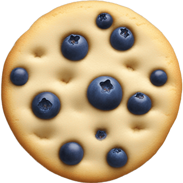 Blueberrys on a creamy cookie  emoji