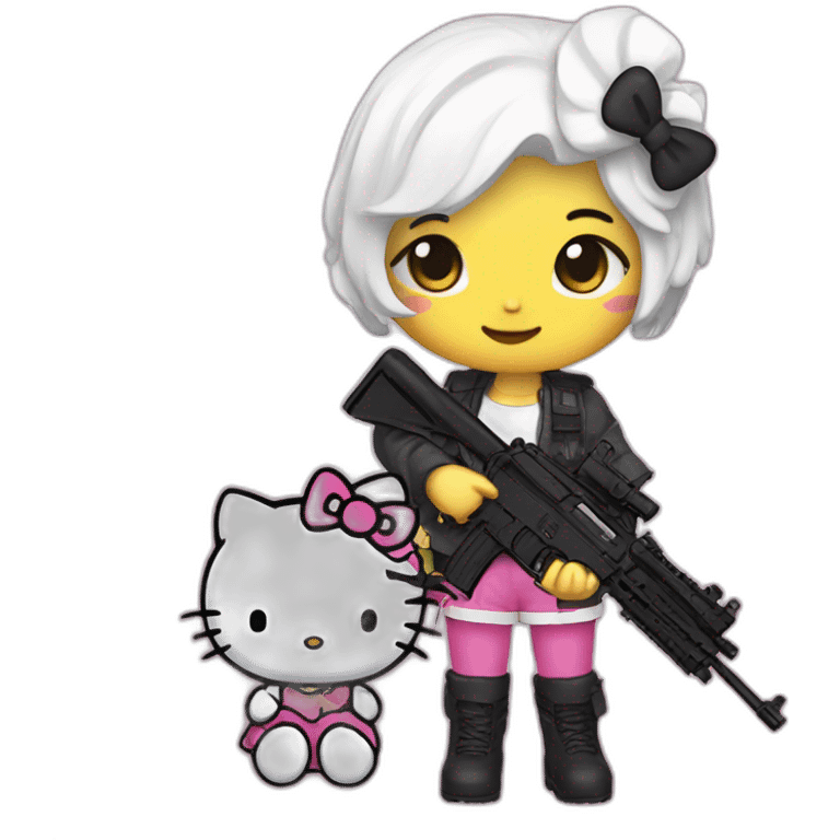 hellokitty with steyr AUG emoji