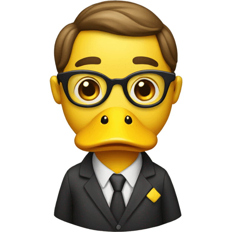 yellow duck teacher with big eyes emoji