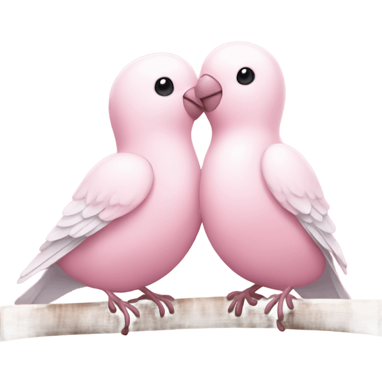 Light pink love birds doves  emoji