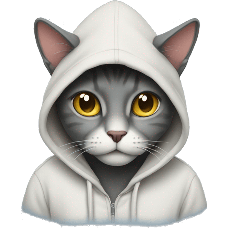 cat wearing a hoodie emoji