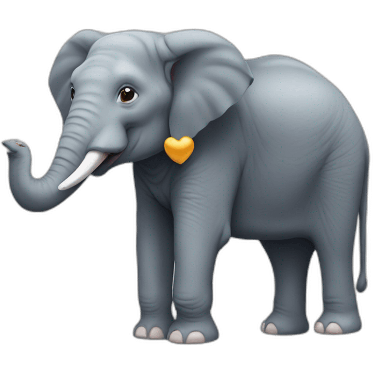 elephant with a figure next to him emoji