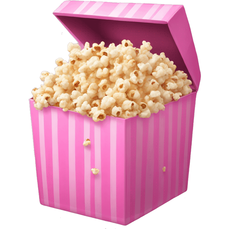 Pink box with popcorn  emoji