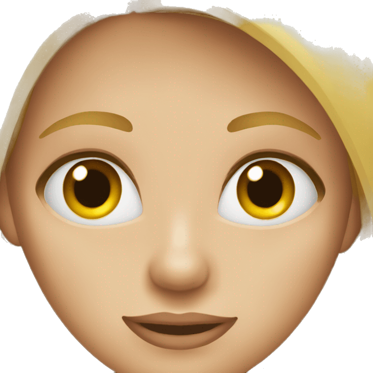 Woman emoji with blond hair, hazel eyes emoji