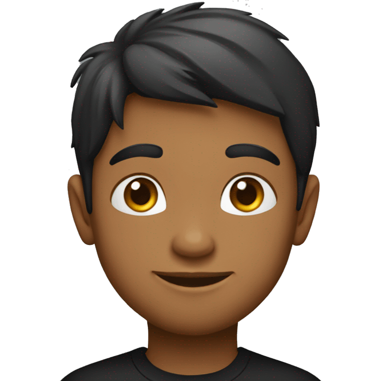 Indian boy in black t shirt with spectacular  emoji