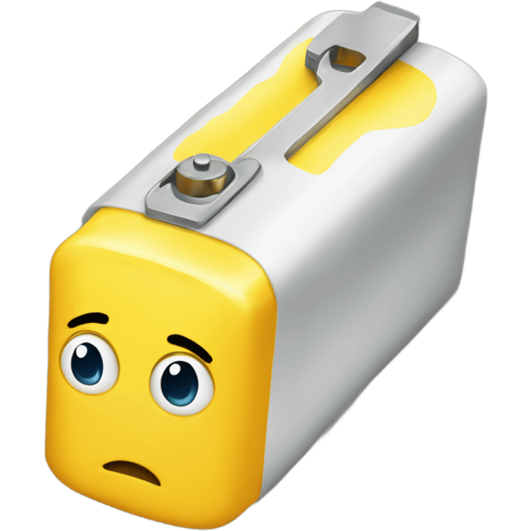 Yellow worried battery emoji